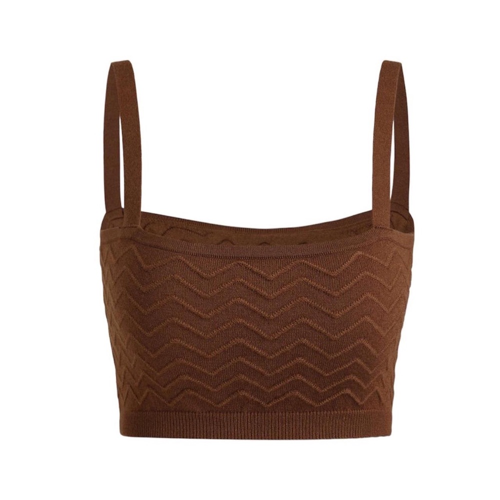Knitted Crop Top in Brown 🧸🤎